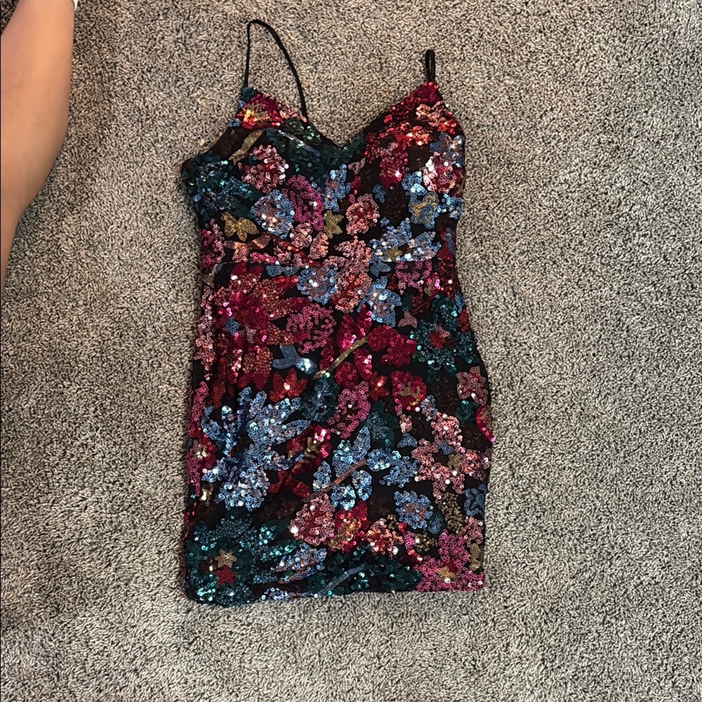 Crystal Doll Pink and Red Bodycon homecoming Dress